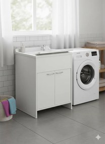 Mobile Lavatoio in PVC 60x60x85cm 2 Ante Forlani Honest Bianco...