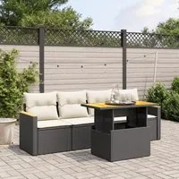 Set Divani da Giardino 5 pz con Cuscini in Polyrattan Nero 3272953