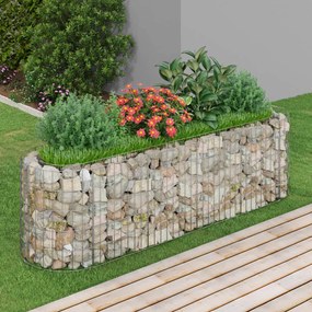 Gabbione Con Letto Rialzato İn Acciaio Zincato 190x50x50 Cm /