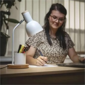 Lampada da tavolo POPPY 1xE27/25W/230V bianca