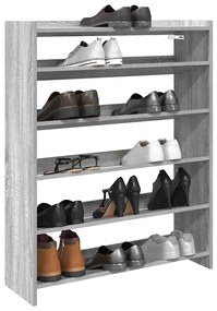 Scarpiera Grigio Sonoma 80x25x100 Cm İn Legno Multistrato /