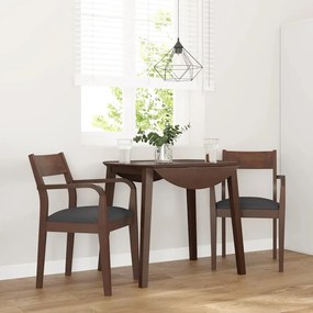 Sedie Da Pranzo Con Cuscini 2pz Marrone Legno Massello Di Hevea /