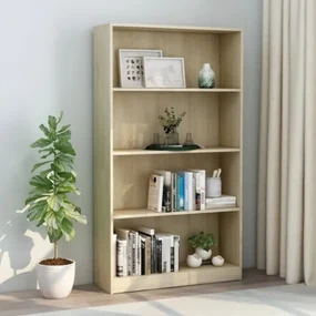 Libreria a Scala Rovere Fumo 107 cm in Legno Multistrato