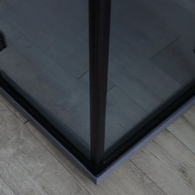 Box Doccia 80X100 H190 Porta Battente Nero Opaco Senza Telaio | Lion
