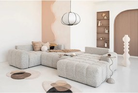 Divano angolare componibile beige allungabile/con contenitore (con penisola a sinistra) Lulu – Miuform