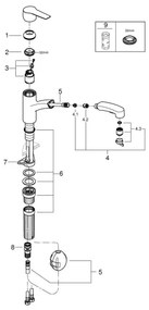 GROHE 30531001 - Miscelatore per lavello START 227 mm, cromato lucido