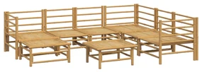 Set salotto da giardino 8pz con cuscini grigio chiaro bambù