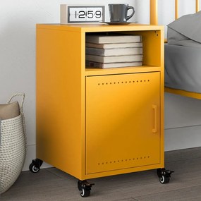 Comodino Giallo Senape 36x39x59 Cm İn Acciaio /