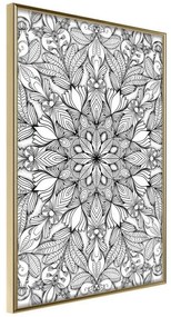 Poster  Colourless Mandala  Cornice Quadri Cornice d'oro, Larghezza x Altezza Home decor 20x30