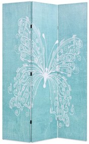 Paravento Pieghevole 120x170 Cm Stampa Farfalla Blu /