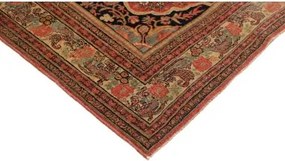 Antik Medaglione Floreale Rosso Blu Scuro 160x220 Cm