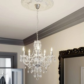 Lampadario a soffitto Merida Lindby, dimmerabile, Chiaro / Trasparente, Soggiorno / Sala da pranzo, Antico, Lampadario