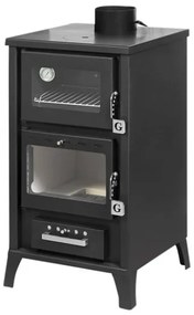 Stufa A Legna Con Forno Marzia Nera 15,3 Kw L45xp48,5xh91,5