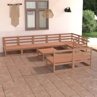 Set Divani da Giardino 9 pz Marrone Miele in Massello di Pino 3075662