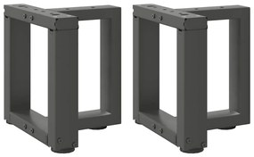 Gambe Tavolino Caffè A T 2 Pz Antracite 30x25x(30-31)cm Acciaio /