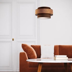 Lampadario a sospensione con filo GRACE 1xE27/60W/230V diametro 40 cm marrone/beige