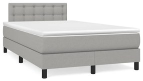 Letto A Molle Materasso E Led Grigio Chiaro 120x190 Cm Tessuto /