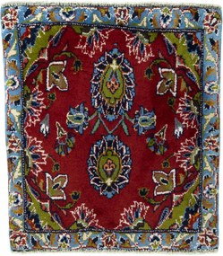 Shiraz Tappeto 60 x 70 Rosso (Iran) Annodato A Mano