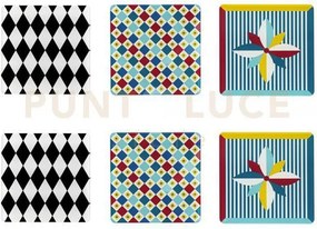 Set 6 pezzi sottobicchiere quadrato disegno foulard