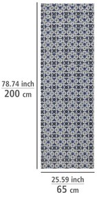 Tappeto da bagno in plastica bianca e blu 65x200 cm Murcia - Wenko