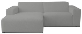 Divano angolare grigio in tessuto bouclé (angolo sinistro) Roxy - Scandic