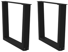 Gambe Per Tavolo Da Pranzo A V 2 Pz Nero 50x(42-43,3)cm Acciaio /