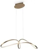 Lampadario A Sospensione Moderno Curve Alluminio Oro 1 Luce Led 42W