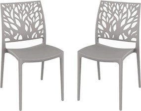 Sedia per interno o esterno impilabile Grigio - ALEA 2 sedie