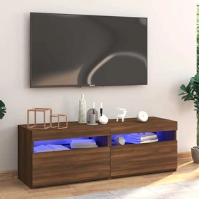 Mobile Porta Tv Con Luci Led Rovere Marrone 120x35x40 Cm /