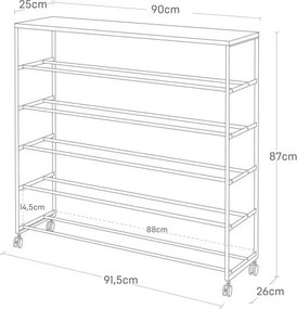 Scarpiera bianca in metallo 90,5x87x26 cm Tower – YAMAZAKI