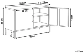 Credenza metallo nero 40 x 100 cm URIA Beliani
