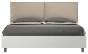 Letto contenitore 160x190 cuscinatura similpelle tortora Egos Antea