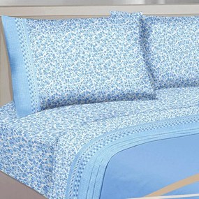 Lenzuola matrimoniali cotone Goccia Collezione Casa  Colore Azzurro, Dimensioni e Misure Matrimoniale