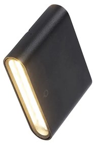 Lampada da parete esterna moderna nera 11,5 cm con LED IP65 - Batt