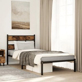 Giroletto Senza Materaso İn Metallo Rovere Fumo 90x190 Cm /