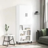 Credenza Bianco Lucido 69,5x34x180 cm in Legno Multistrato 3196093