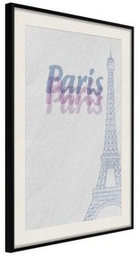 Poster  Pastel Paris  Cornice Quadri Cornice nera con pass-partout, Larghezza x Altezza Home decor 30x45