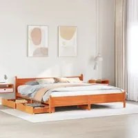 Letto senza Materasso Marrone Cera 200x200 cm in Legno di Pino 3309760