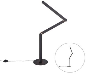 Lampada da terra di design nera con LED dimmerabile a 3 livelli - Gate