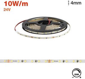 Striscia LED 4mm Professional 2216/120 - IP20 - 10W/m - 5m - 24V Colore Bianco Naturale 4.000K