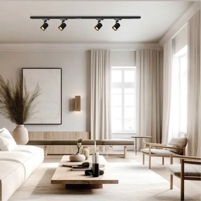 Faretto per sistema a binario VOLF 4xGU10/10W/230V nero