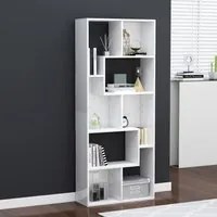 Libreria Bianca Lucida 67x24x161 cm in Truciolato 801883