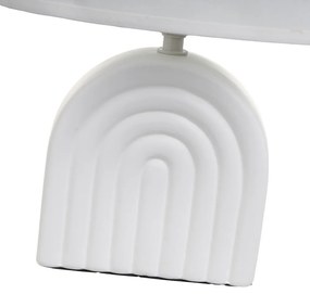 Lampada da tavolo in ceramica bianca con paralume in tessuto (altezza 31 cm) - Casa Selección