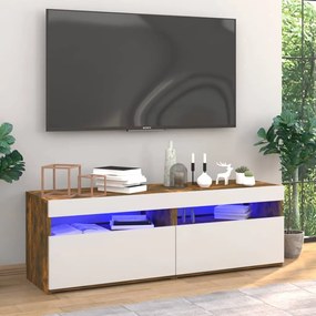Mobili Porta TV con Luci LED 2 pz Rovere Fumo 60x35x40 cm