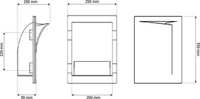 Applique da Incasso E14 FOLD DX a Libro in Gesso Pitturabile