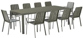 Tavolo da giardino allungabile Idaho NATERIAL in alluminio verde per 8 persone 180/240x100cm