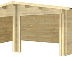 Casetta da giardino Gerry in legno naturale, superficie interna 28.25 m² e spessore parete 45 mm