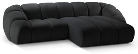 Divano angolare nero (con penisola a destra) Diana – Micadoni