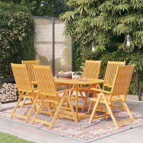 Set da pranzo da giardino 5 pz in legno massello di teak