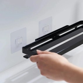 Mensola da bagno senza foratura nera opaca in acciaio Film Hook – YAMAZAKI